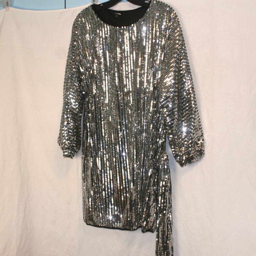 Silver Sequin Tunic with Sash